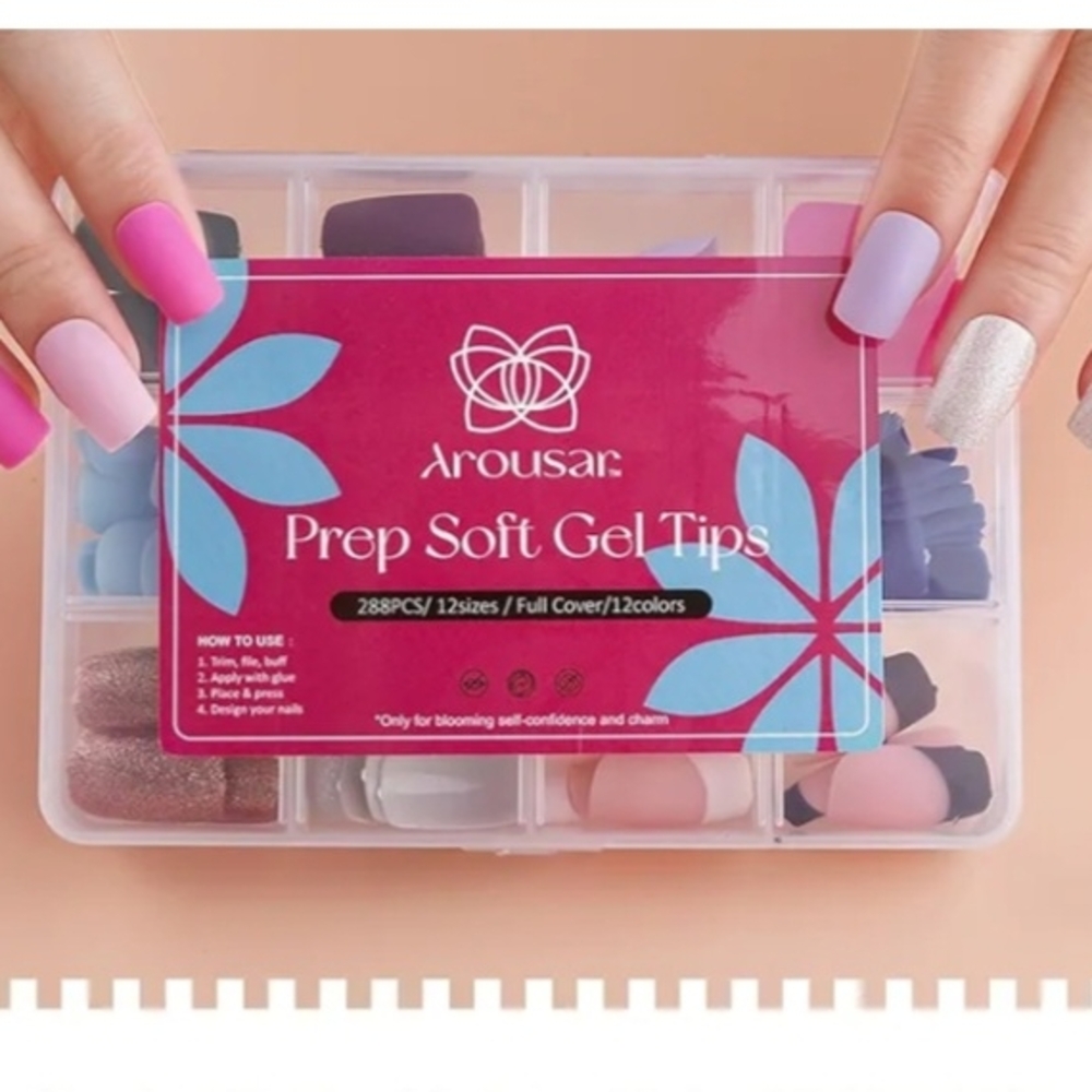 Prep Soft Gel Tips - Pink, Purple, Silver